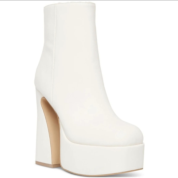 NIB Madden Girl Platform Mid Calf Boots Size 9.5 White Fall Sexy Boho - Picture 1 of 8